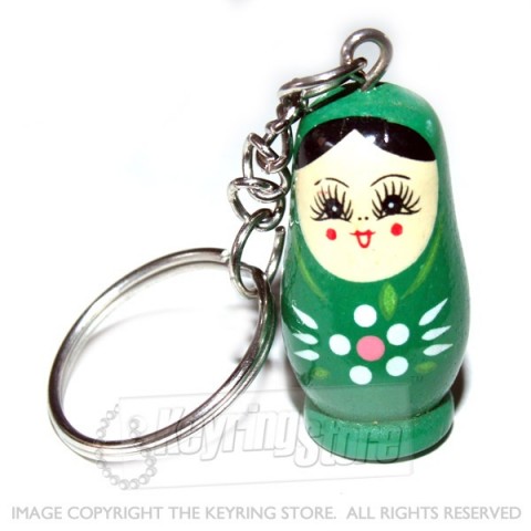 Russian Doll Keyring (green)