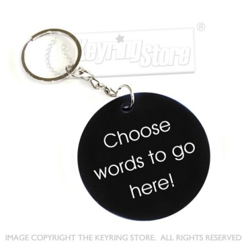 Personalised Plastic Tag Keyring (black)