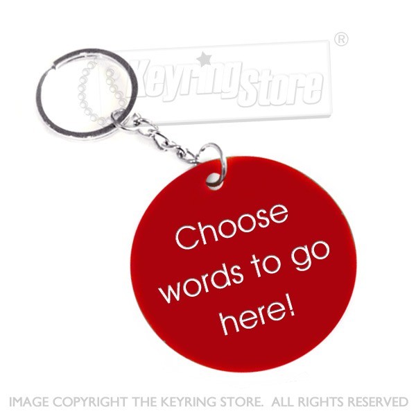 Personalised Plastic Tag Keyring (red)