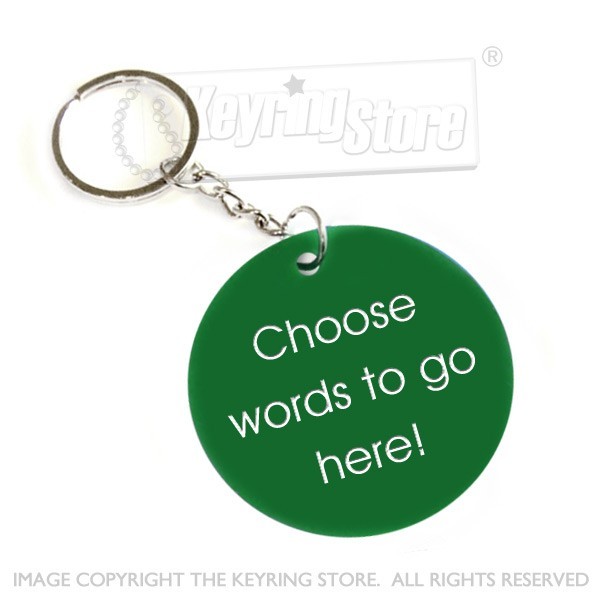 Personalised Plastic Tag Keyring (green)