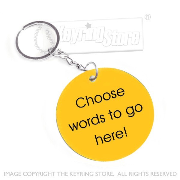 Personalised Plastic Tag Keyring (yellow)