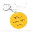 Personalised Plastic Tag Keyring (yellow)