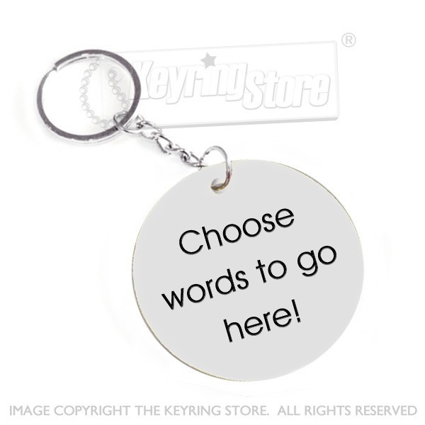 Personalised Plastic Tag Keyring (white)