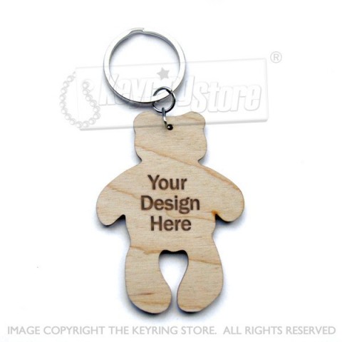 Personalised Teddy Wooden Keyring