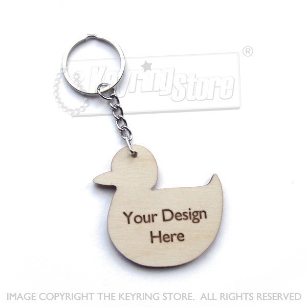 Personalised Duck Wooden Keyring