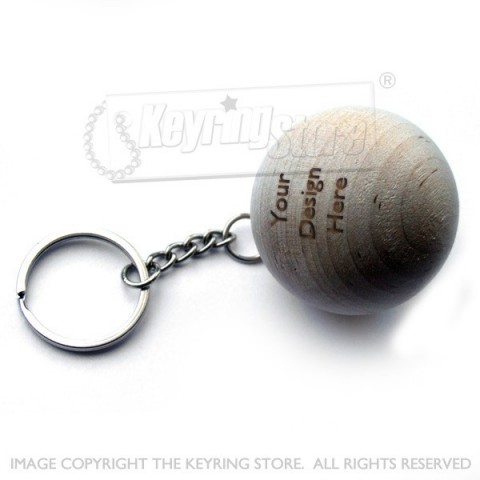 Personalised Wooden Ball Keyring
