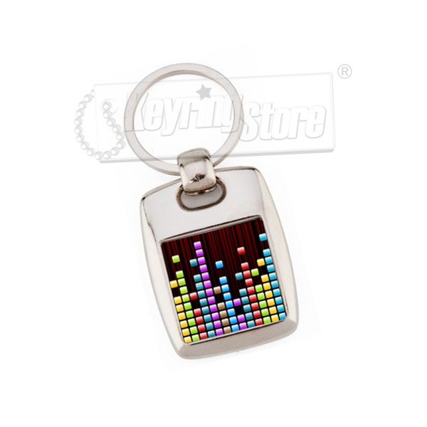 Square Metal Print Keyring