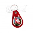 Personalised Round Faux Leather Keyring