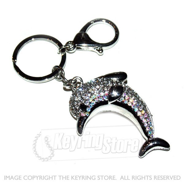 Dolphin Diamante Keyring