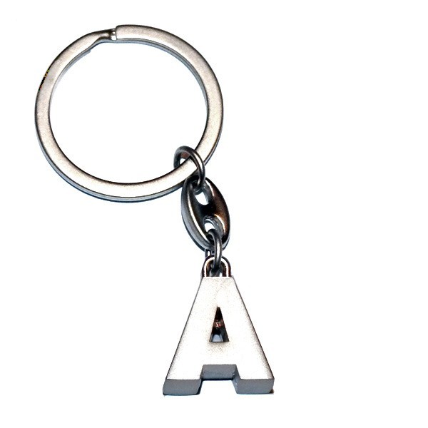 Letter A Metal Keyring