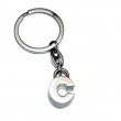 Letter C Metal Keyring