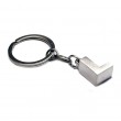 Letter L Metal Keyring