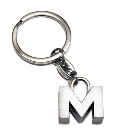 Letter M Metal Keyring