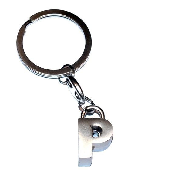 Letter P Metal Keyring