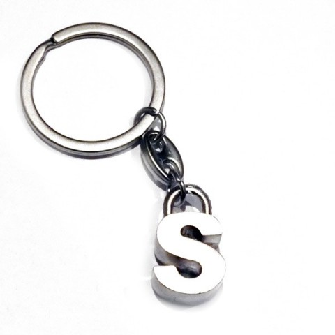 Letter S Metal Keyring