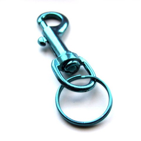 Metal Belt Clip Keyring - Blue