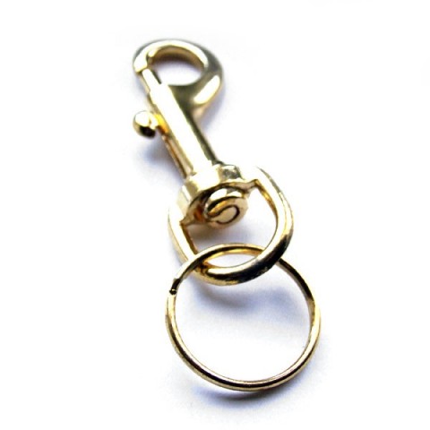 Metal Belt Clip Keyring - Gold