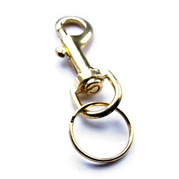 Metal Belt Clip Keyring - Gold