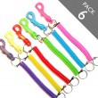 Phone cord spiral clip keyrings - Pack 6