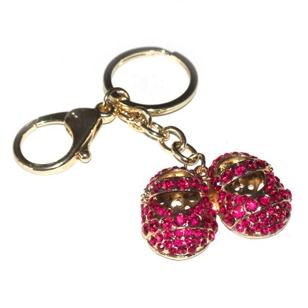 Child Shoes Pink Diamante Keyring