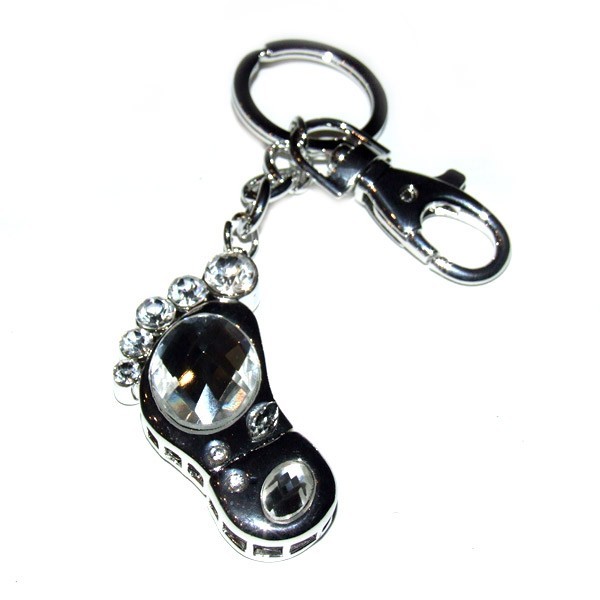 Foot Diamante Keyring