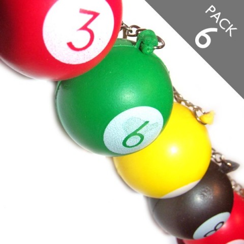 Pool Ball Keyrings (multicolour) - PACK 6