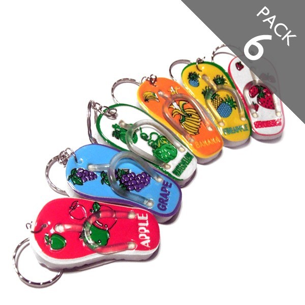 Flip flop fruits keyrings - Pack 6