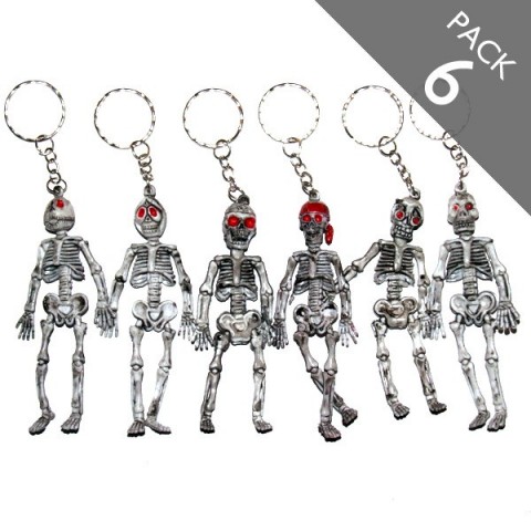 Skeleton Keyrings - Pack of 6