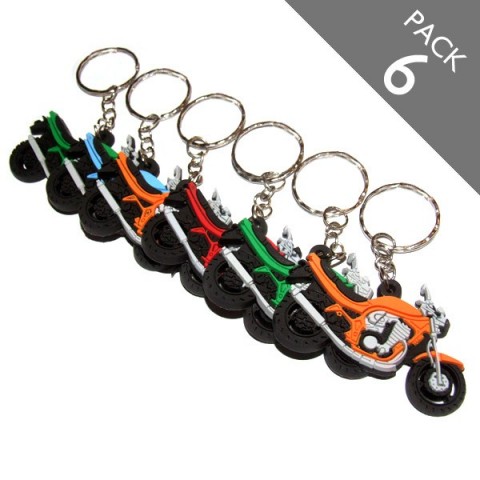 Motorbike Keyrings - Pack 6