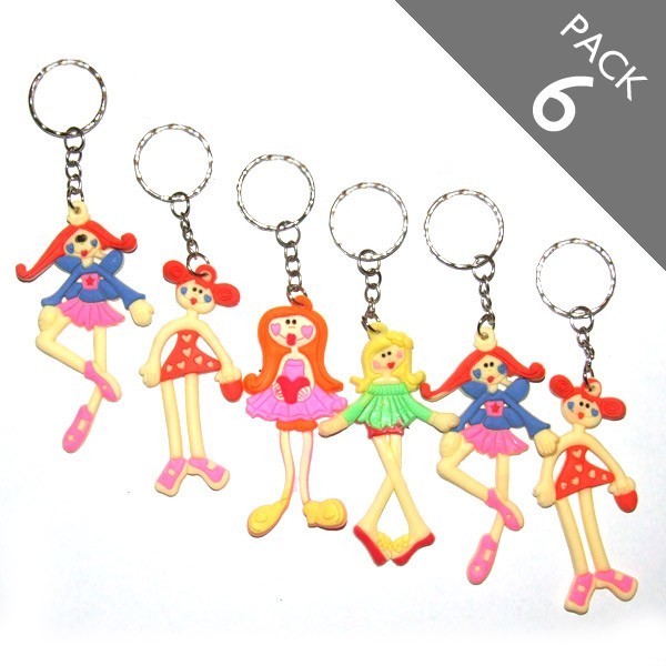 Dancing Girls Keyrings - Pack of 6