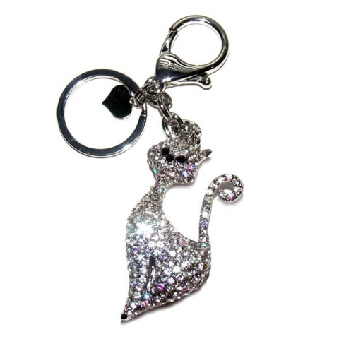 Cat Diamante Keyring