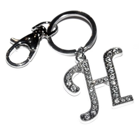 Letter H Diamante Keyring