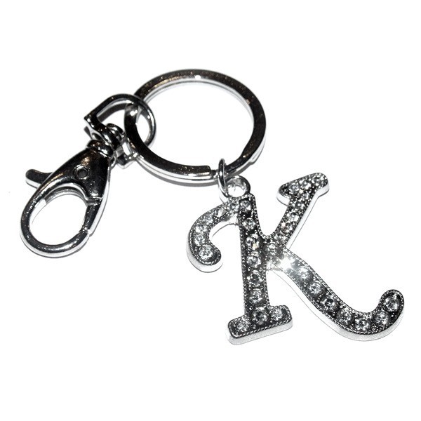 Letter K Diamante Keyring