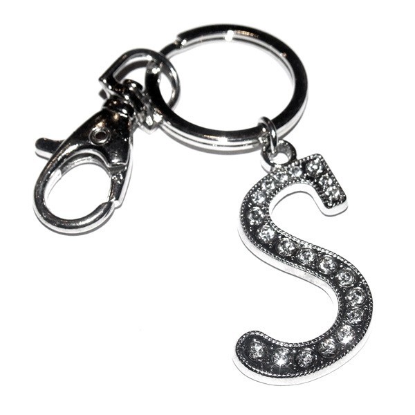 Letter S Diamante Keyring