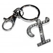 Letter T Diamante Keyring