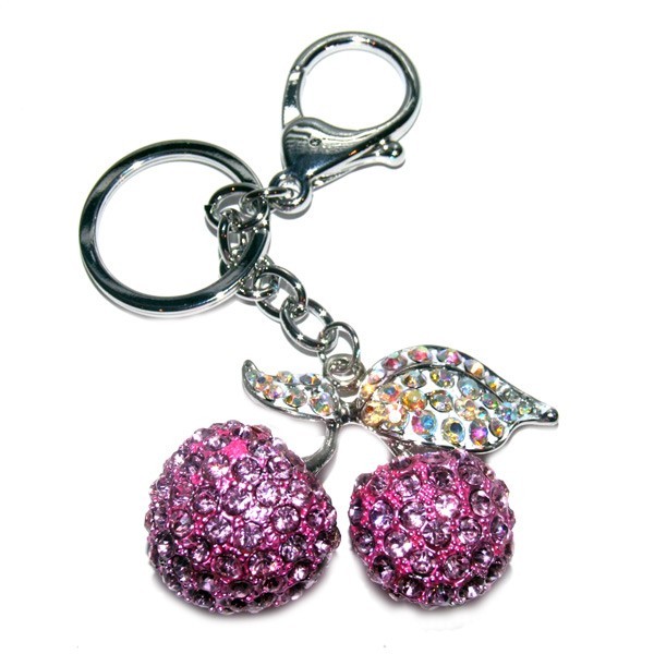 Cherry Diamante Keyring