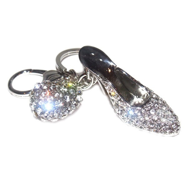 Ladies Shoe Diamante Keyring