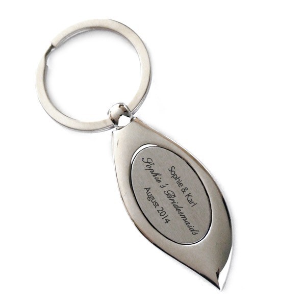 Laser Engraved Metal Droplet Keyring