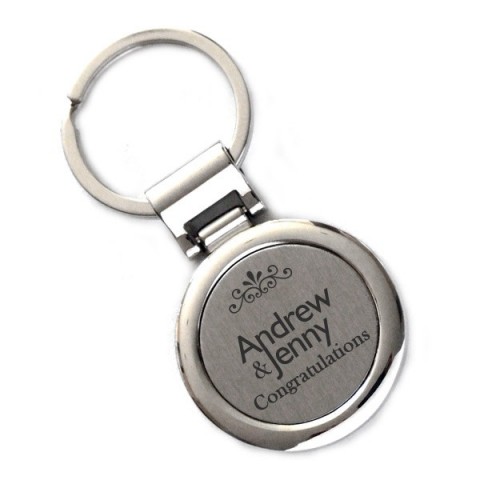 Laser Engraved Metal Circle Keyring