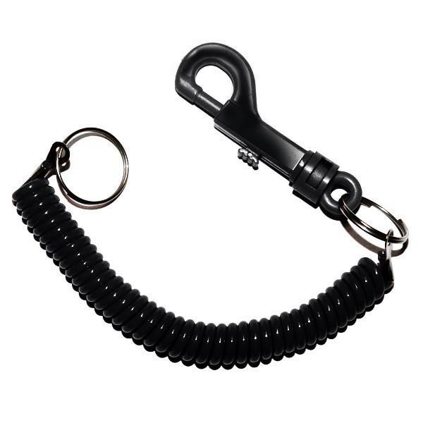 Belt Clip Spiral Keyring -Premium Quality BLACK phone cord style