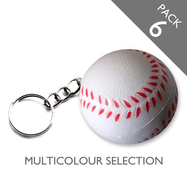 Baseball Keyrings (multicolour) - PACK 6