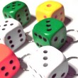 DIce Stress Keyrings (multicolour) - PACK 6