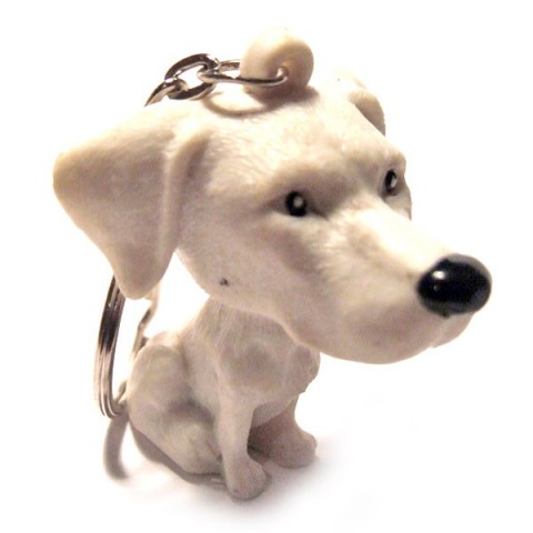 Dog Keyring - White