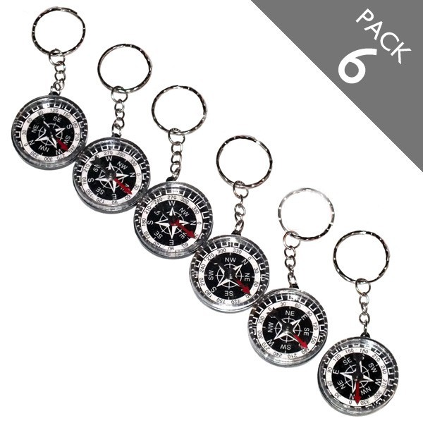 Compass Keyrings - Pack 6
