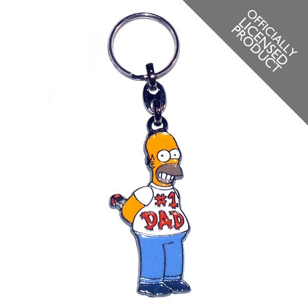 Homer Simpson Keyring - No 1 Dad