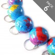 Globe Keyrings - Pack 6