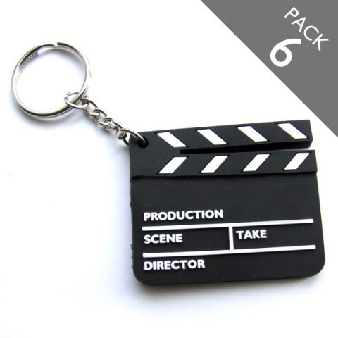 Clapper Board Keyrings - Pack 6