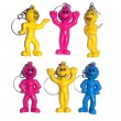 Smiley People Keyrings - PACK 6