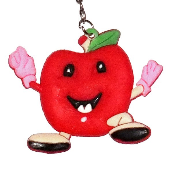 Smiley Apple Keyring