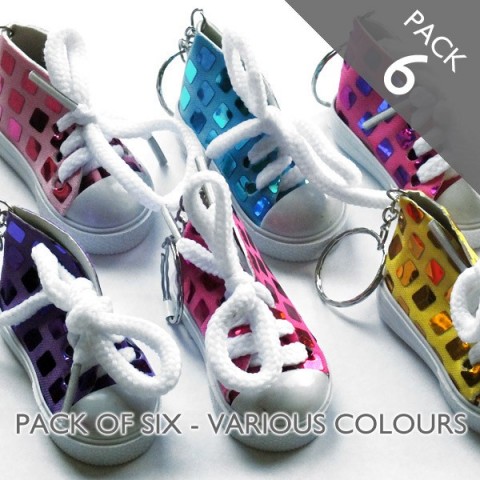 Sports Shoe Trainers Keyring - PACK 6